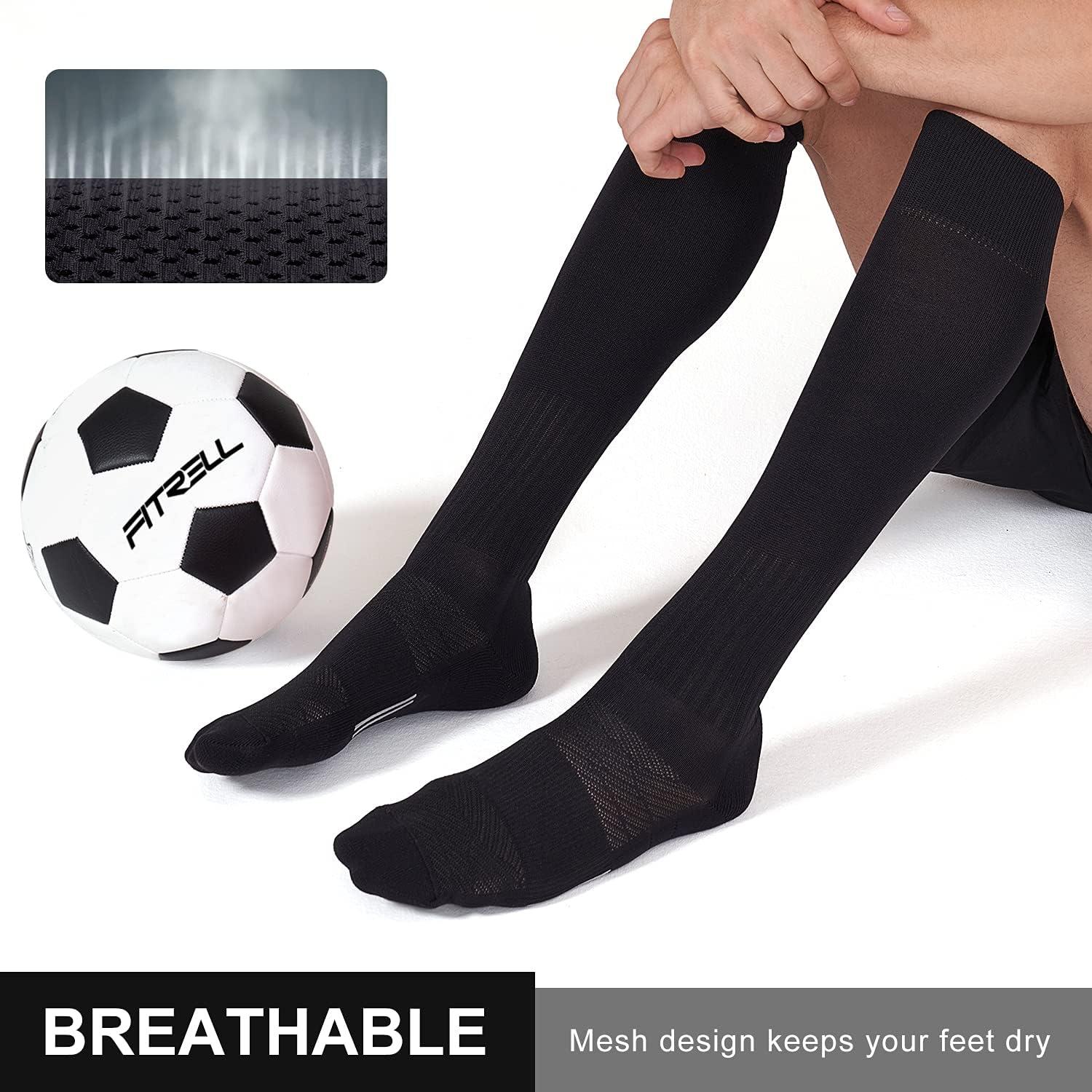 imageFITRELL 23 Pack Soccer Socks Baseball Softball For Youth Kids Boys Girls OverTheCalf Football Socks for Adult Men WomenBlack3