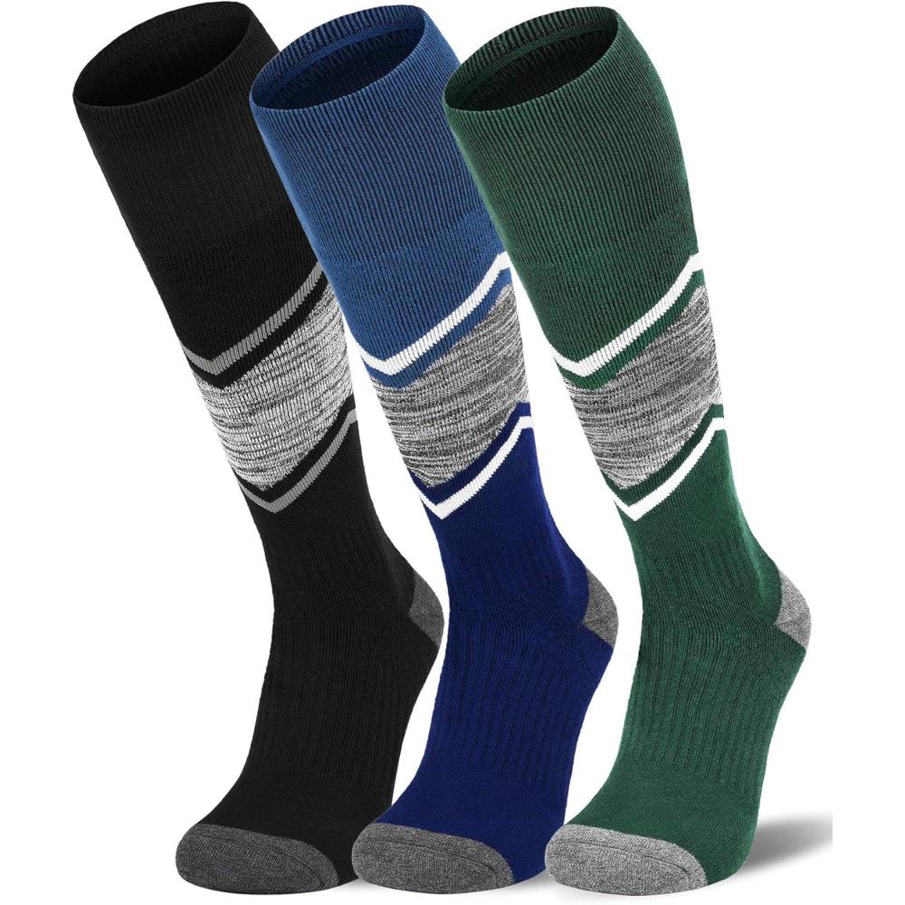 imageFITRELL 23 Pack Merino Wool Ski Socks for Snowboarding Full Cushioned Winter Thermal Kneehigh Warm Socks for Men and WomenBlackforest Greenblue