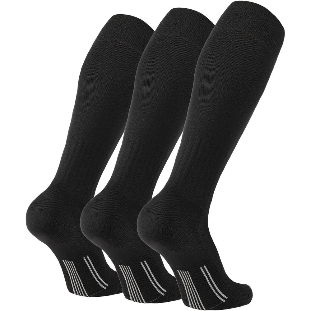 imageFITRELL 23 Pack Soccer Socks Baseball Softball For Youth Kids Boys Girls OverTheCalf Football Socks for Adult Men WomenBlack3