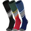 imageFITRELL 23 Pack Merino Wool Ski Socks for Snowboarding Full Cushioned Winter Thermal Kneehigh Warm Socks for Men and WomenBlackbluechristmas Match