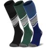 imageFITRELL 23 Pack Merino Wool Ski Socks for Snowboarding Full Cushioned Winter Thermal Kneehigh Warm Socks for Men and WomenBlackforest Greenblue