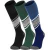imageFITRELL 23 Pack Merino Wool Ski Socks for Snowboarding Full Cushioned Winter Thermal Kneehigh Warm Socks for Men and WomenBlackforest Greenblue