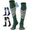imageFITRELL 23 Pack Merino Wool Ski Socks for Snowboarding Full Cushioned Winter Thermal Kneehigh Warm Socks for Men and WomenBlackforest Greenblue