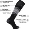 imageFITRELL 23 Pack Merino Wool Ski Socks for Snowboarding Full Cushioned Winter Thermal Kneehigh Warm Socks for Men and WomenBlackgrey