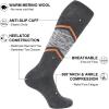imageFITRELL 23 Pack Merino Wool Ski Socks for Snowboarding Full Cushioned Winter Thermal Kneehigh Warm Socks for Men and WomenBlackorange