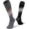 imageFITRELL 23 Pack Merino Wool Ski Socks for Snowboarding Full Cushioned Winter Thermal Kneehigh Warm Socks for Men and WomenBlackorange
