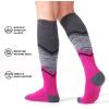 imageFITRELL 23 Pack Merino Wool Ski Socks for Snowboarding Full Cushioned Winter Thermal Kneehigh Warm Socks for Men and WomenRose Red
