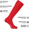 imageFITRELL 23 Pack Soccer Socks Baseball Softball For Youth Kids Boys Girls OverTheCalf Football Socks for Adult Men WomenRed2