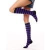 imageFITRELL Womens Knee High Socks Outdoor Sport Athletic Socks Casual Stripe Tube Socks 14 Pack1 Pack Black Purple Stripes