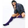 imageFITRELL Womens Knee High Socks Outdoor Sport Athletic Socks Casual Stripe Tube Socks 14 Pack1 Pack Black Purple Stripes