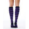 imageFITRELL Womens Knee High Socks Outdoor Sport Athletic Socks Casual Stripe Tube Socks 14 Pack1 Pack Black Purple Stripes