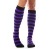 imageFITRELL Womens Knee High Socks Outdoor Sport Athletic Socks Casual Stripe Tube Socks 14 Pack1 Pack Black Purple Stripes