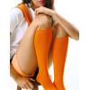 imageFITRELL Womens Knee High Socks Outdoor Sport Athletic Socks Casual Stripe Tube Socks 14 Pack1 Pack Orange