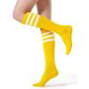 imageFITRELL Womens Knee High Socks Outdoor Sport Athletic Socks Casual Stripe Tube Socks 14 Pack1 Pack Yellow White