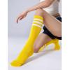 imageFITRELL Womens Knee High Socks Outdoor Sport Athletic Socks Casual Stripe Tube Socks 14 Pack1 Pack Yellow White