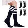 imageFITRELL Womens Knee High Socks Outdoor Sport Athletic Socks Casual Stripe Tube Socks 14 PackBlackwhite
