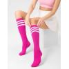 imageFITRELL Womens Knee High Socks Outdoor Sport Athletic Socks Casual Stripe Tube Socks 14 PackHot Pink