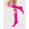 imageFITRELL Womens Knee High Socks Outdoor Sport Athletic Socks Casual Stripe Tube Socks 14 PackHot Pink
