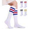 imageFITRELL Womens Knee High Socks Outdoor Sport Athletic Socks Casual Stripe Tube Socks 14 PackMulticolor