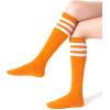 imageFITRELL Womens Knee High Socks Outdoor Sport Athletic Socks Casual Stripe Tube Socks 14 PackOrangewhite