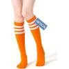 imageFITRELL Womens Knee High Socks Outdoor Sport Athletic Socks Casual Stripe Tube Socks 14 PackOrangewhite