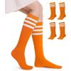 imageFITRELL Womens Knee High Socks Outdoor Sport Athletic Socks Casual Stripe Tube Socks 14 PackOrangewhite