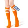 imageFITRELL Womens Knee High Socks Outdoor Sport Athletic Socks Casual Stripe Tube Socks 14 PackOrangewhite