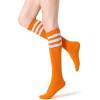 imageFITRELL Womens Knee High Socks Outdoor Sport Athletic Socks Casual Stripe Tube Socks 14 PackOrangewhite