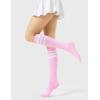 imageFITRELL Womens Knee High Socks Outdoor Sport Athletic Socks Casual Stripe Tube Socks 14 PackPink