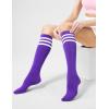 imageFITRELL Womens Knee High Socks Outdoor Sport Athletic Socks Casual Stripe Tube Socks 14 PackPurple