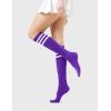 imageFITRELL Womens Knee High Socks Outdoor Sport Athletic Socks Casual Stripe Tube Socks 14 PackPurple
