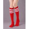imageFITRELL Womens Knee High Socks Outdoor Sport Athletic Socks Casual Stripe Tube Socks 14 PackRedwhite