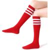 imageFITRELL Womens Knee High Socks Outdoor Sport Athletic Socks Casual Stripe Tube Socks 14 PackRedwhite