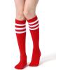 imageFITRELL Womens Knee High Socks Outdoor Sport Athletic Socks Casual Stripe Tube Socks 14 PackRedwhite