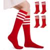 imageFITRELL Womens Knee High Socks Outdoor Sport Athletic Socks Casual Stripe Tube Socks 14 PackRedwhite