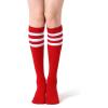 imageFITRELL Womens Knee High Socks Outdoor Sport Athletic Socks Casual Stripe Tube Socks 14 PackRedwhite