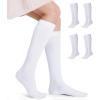 imageFITRELL Womens Knee High Socks Outdoor Sport Athletic Socks Casual Stripe Tube Socks 14 PackWhite