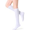 imageFITRELL Womens Knee High Socks Outdoor Sport Athletic Socks Casual Stripe Tube Socks 14 PackWhite
