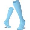 imageFITRELL 23 Pack Soccer Socks Baseball Softball For Youth Kids Boys Girls OverTheCalf Football Socks for Adult Men WomenLight Blue2