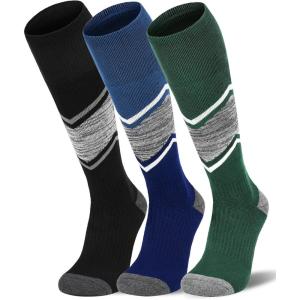 imageFITRELL 23 Pack Merino Wool Ski Socks for Snowboarding Full Cushioned Winter Thermal Kneehigh Warm Socks for Men and WomenBlackforest Greenblue