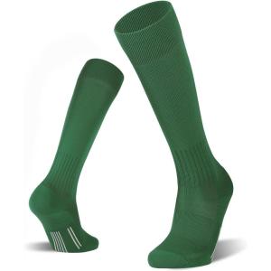 imageFITRELL 23 Pack Soccer Socks Baseball Softball For Youth Kids Boys Girls OverTheCalf Football Socks for Adult Men WomenDark Green2