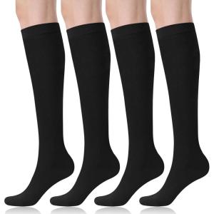 imageFITRELL Womens Knee High Socks Outdoor Sport Athletic Socks Casual Stripe Tube Socks 14 PackBlack