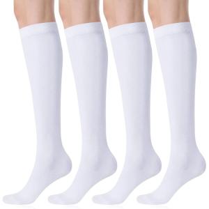 imageFITRELL Womens Knee High Socks Outdoor Sport Athletic Socks Casual Stripe Tube Socks 14 PackWhite
