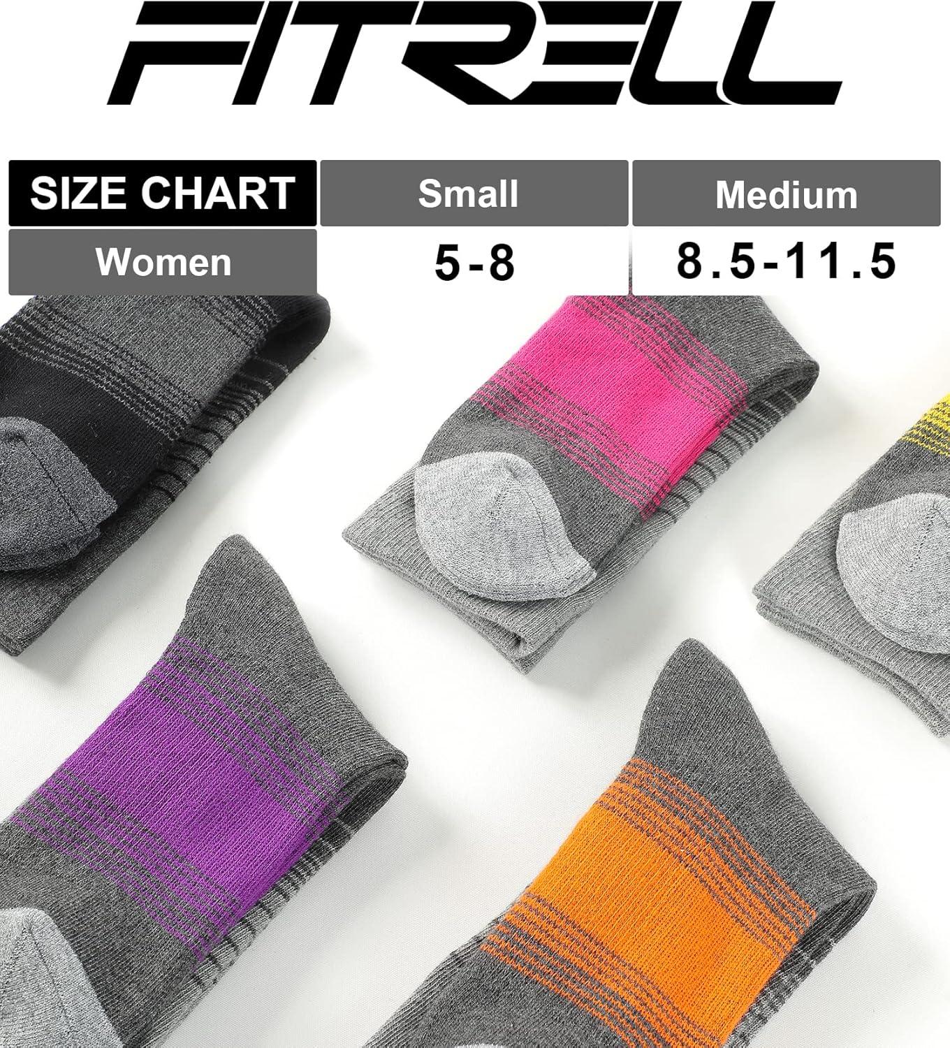 imageFITRELL 4 Pack Womens Merino Wool Hiking Socks Wicking Cushioned Warm Thermal Walking Boot Crew Socks Woollen SocksBlack4