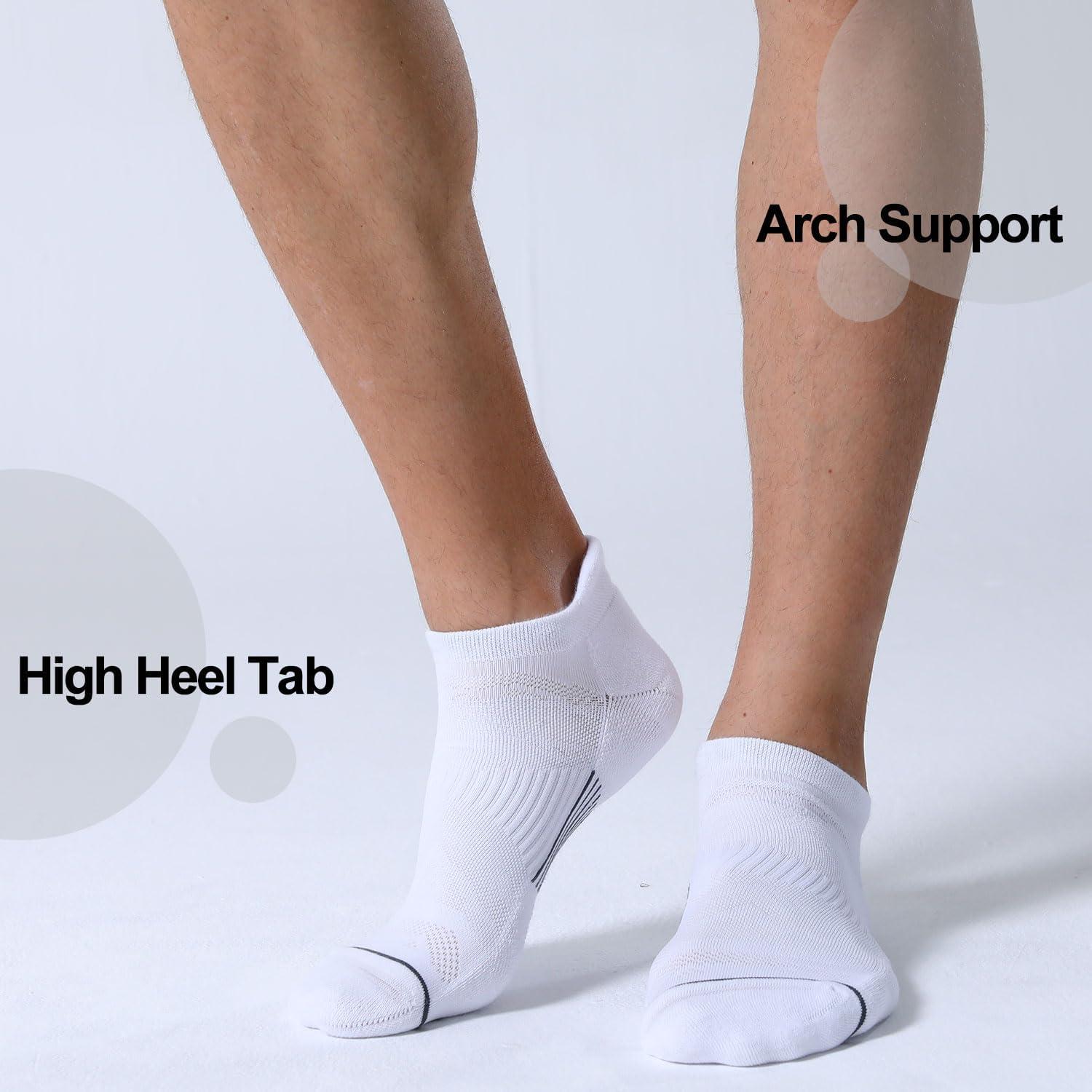 imageFITRELL 6 Pack Mens Ankle Running Socks Low Cut Cushioned Athletic Sports Socks 799121215Blackwhitegrey Mixed