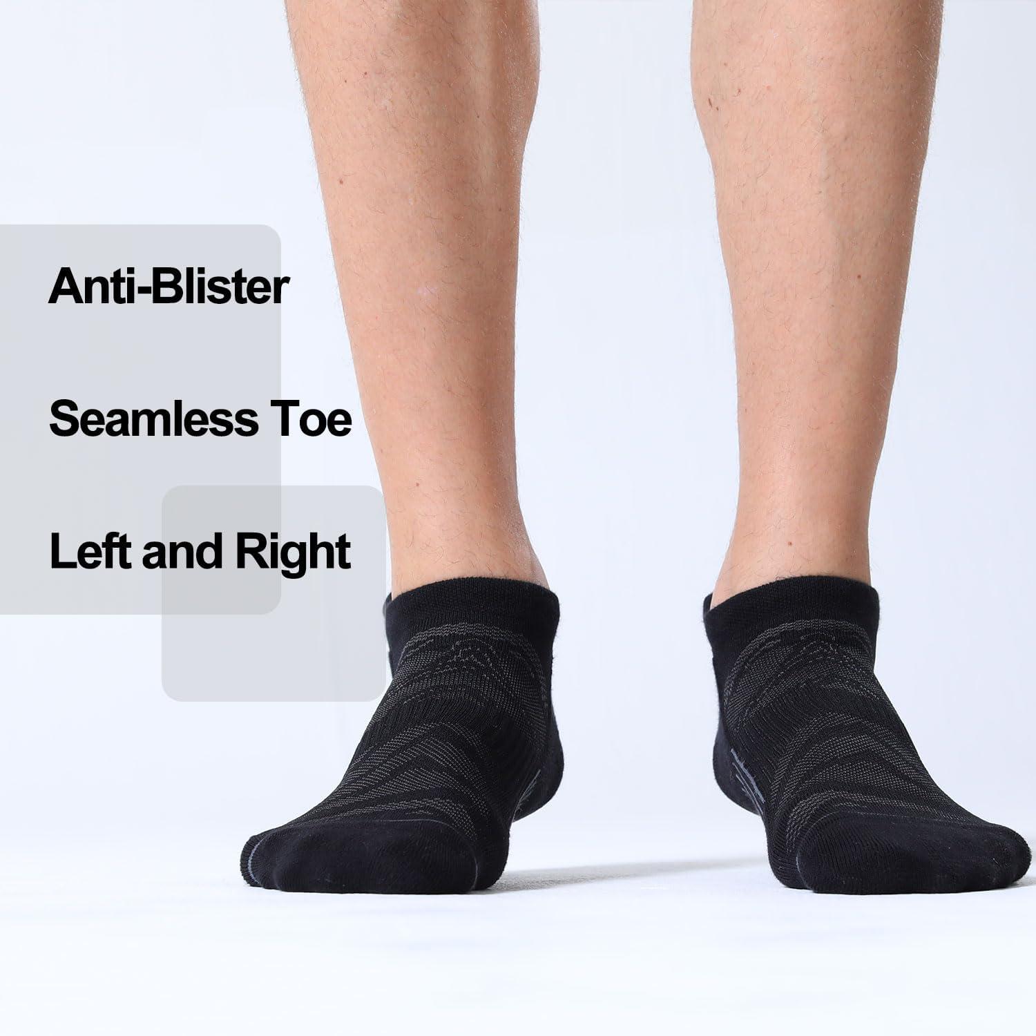 imageFITRELL 6 Pack Mens Ankle Running Socks Low Cut Cushioned Athletic Sports Socks 799121215Blackwhitegrey Mixed