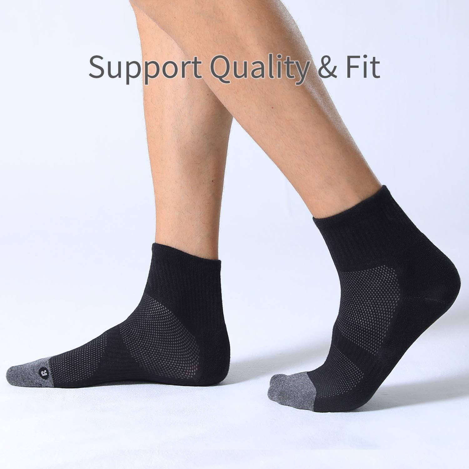 imageFITRELL 6 Pack Mens Athletic Ankle Socks Cushioned Sports Running Socks 799121215Black