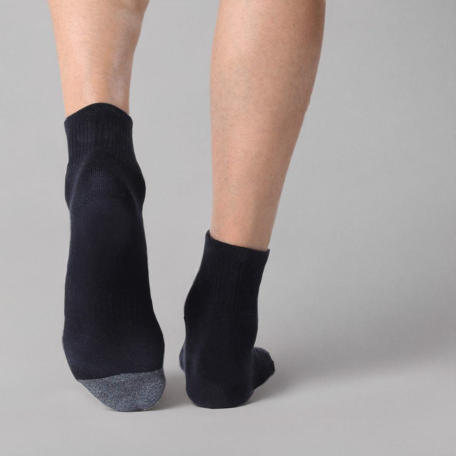 imageFITRELL 6 Pack Mens Athletic Ankle Socks Cushioned Sports Running Socks 799121215Black