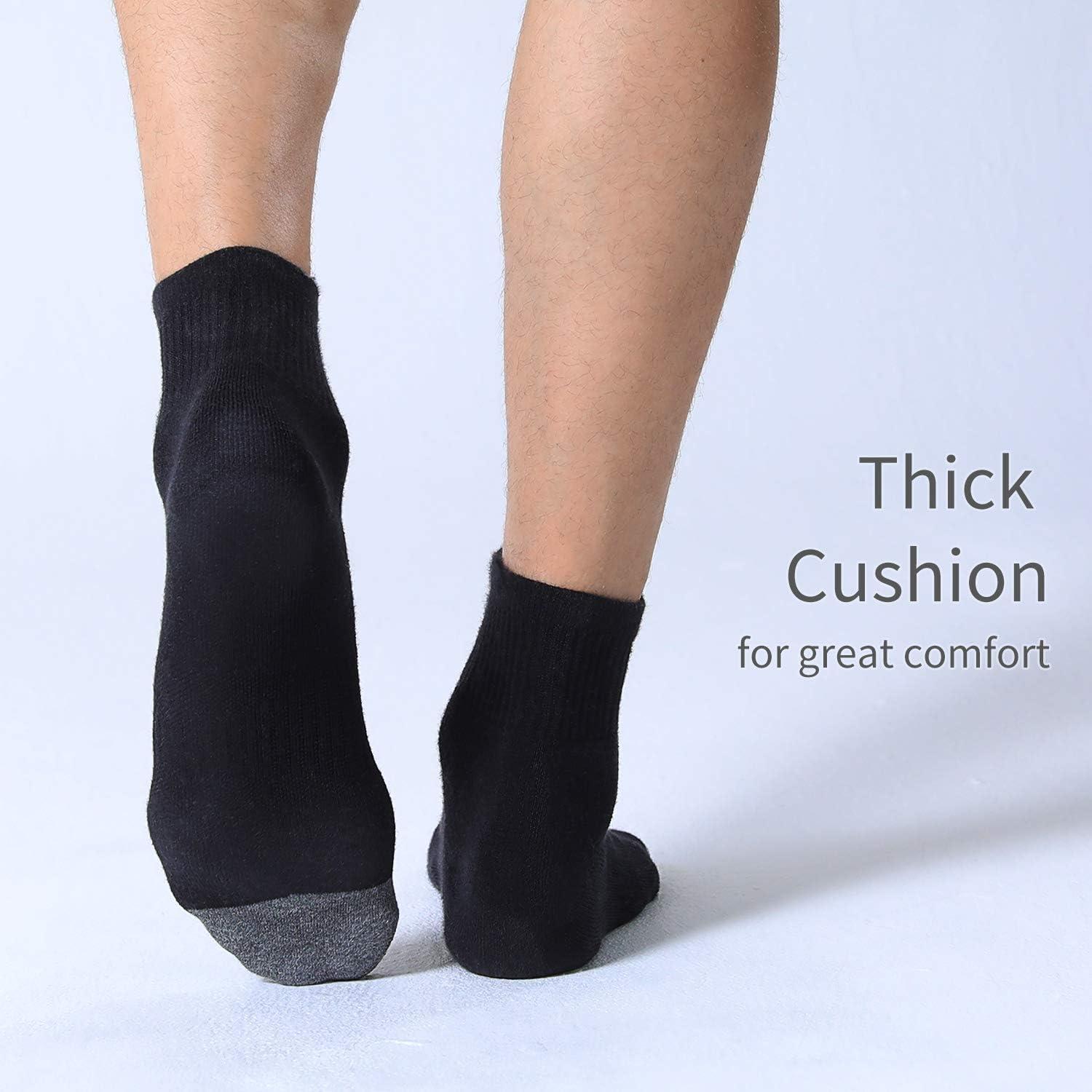 imageFITRELL 6 Pack Mens Athletic Ankle Socks Cushioned Sports Running Socks 799121215Black
