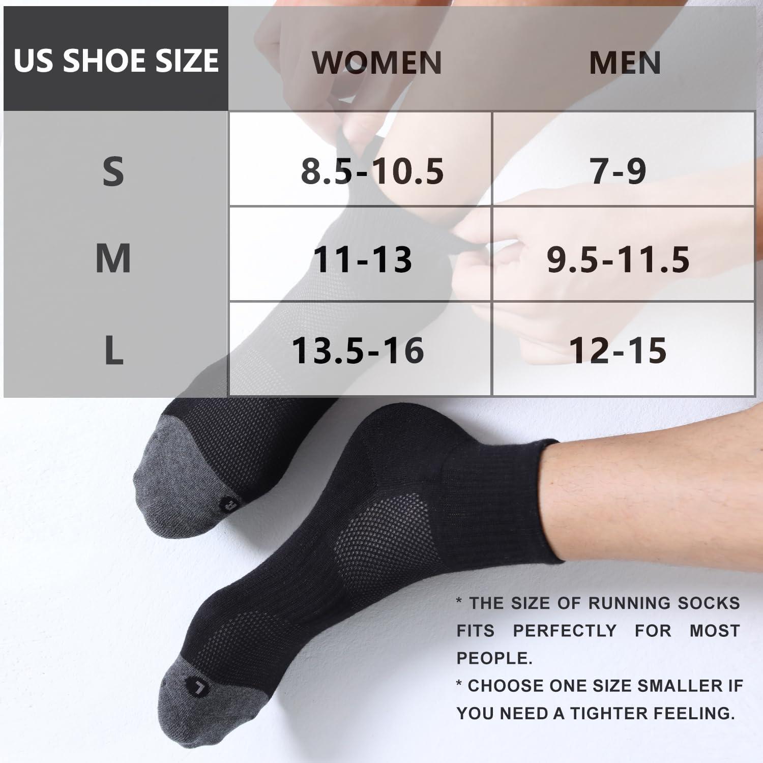 imageFITRELL 6 Pack Mens Athletic Ankle Socks Cushioned Sports Running Socks 799121215Black